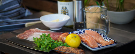 Lachs Saltimbocca mit Zitronen Weißwein Sauce