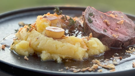 Zwiebelrostbraten mit Kartoffelstampf